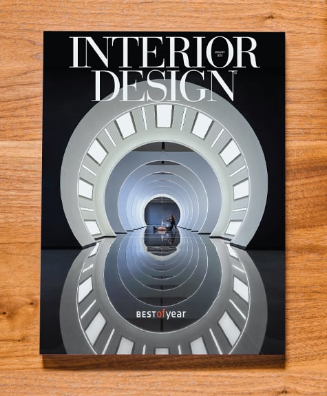 Interior Design magazine on a table